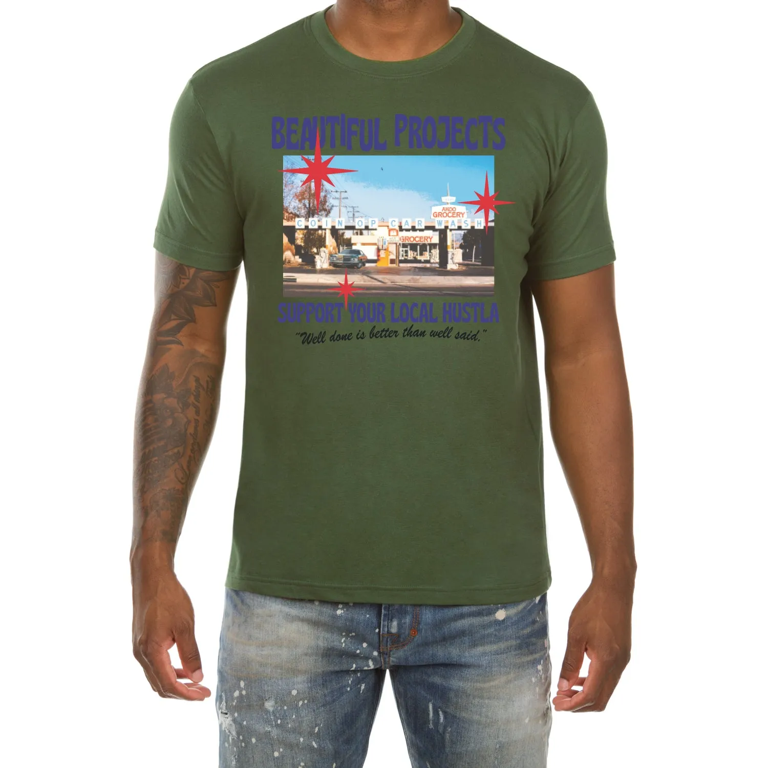 Akoo Mens Detailing SS Tee (Puff Print) (Greener Pastures) sold by Akoo