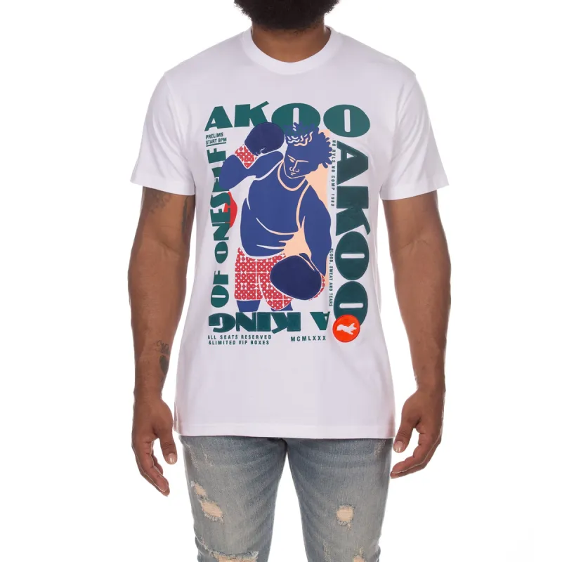 Akoo Mens Title Fight SS Knit (White) sold by Akoo