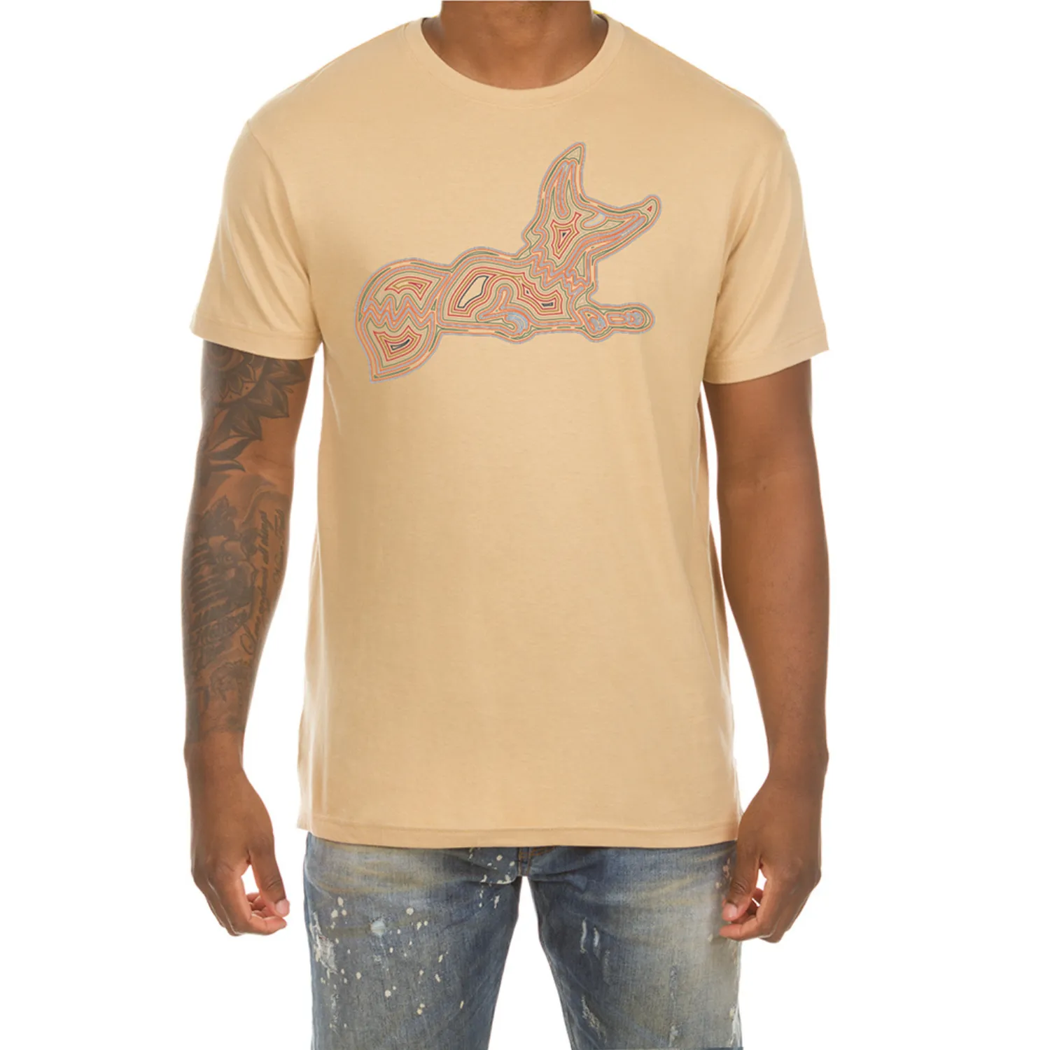 Akoo Mens Line Snobby SS Tee (Sand) sold by Akoo