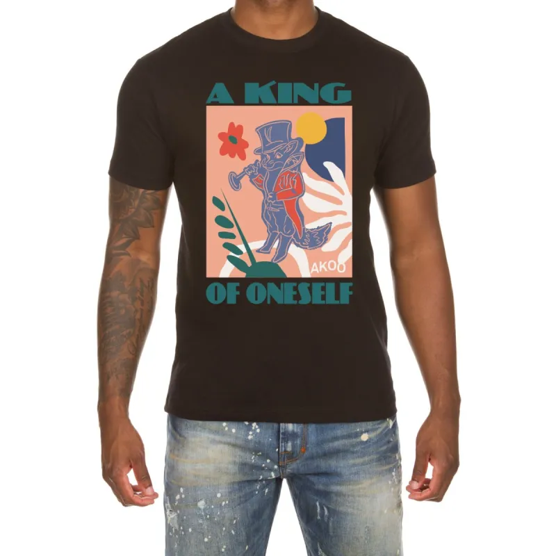 Akoo Mens A King of Oneself SS Tee (Black) sold by Akoo