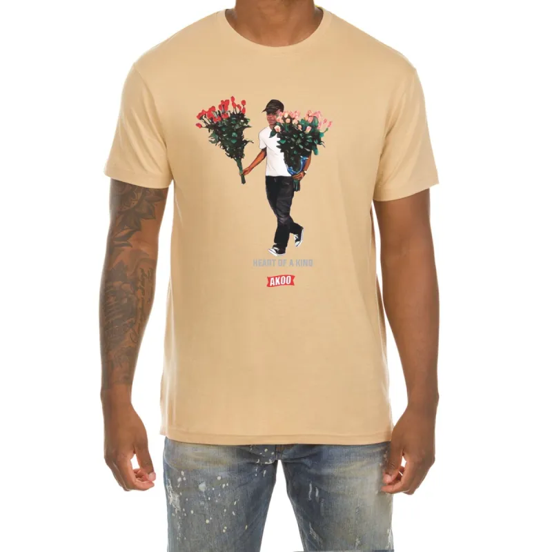 Akoo Mens Bouquet SS Tee (Sand) sold by Akoo