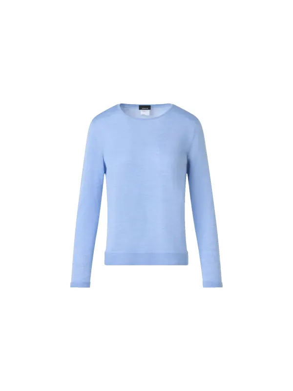Seamless Crew Neck Sweater in Cashmere Silk made by Akris