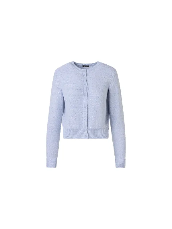 Linen-Cotton Micro Sequin Cardigan sold by Akris