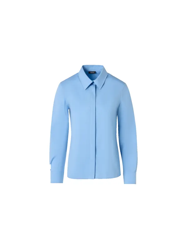 Cotton Poplin Blouse with Contrast Cuffs sold by Akris