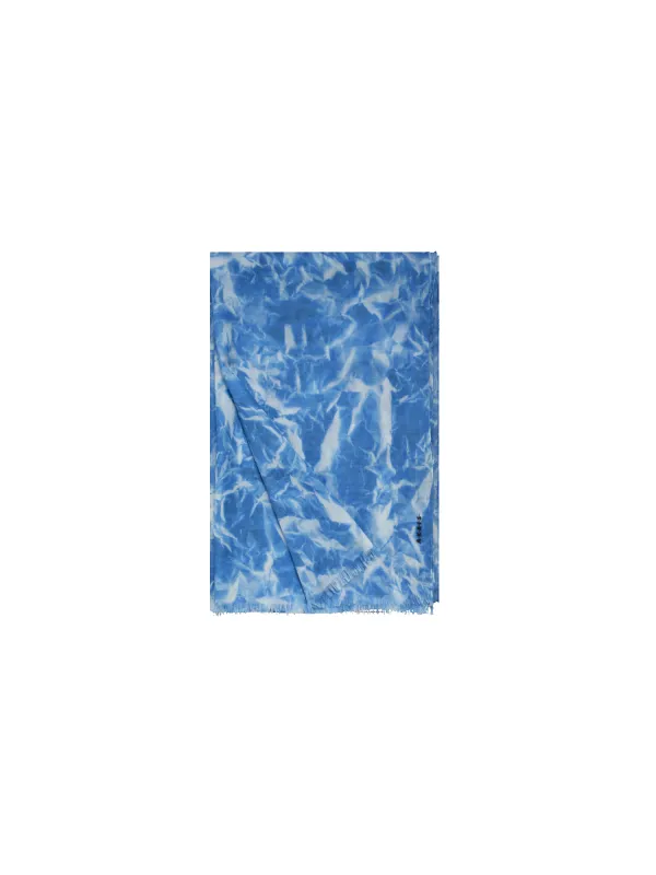 Cashmere Scarf with Whitecaps Print made by Akris