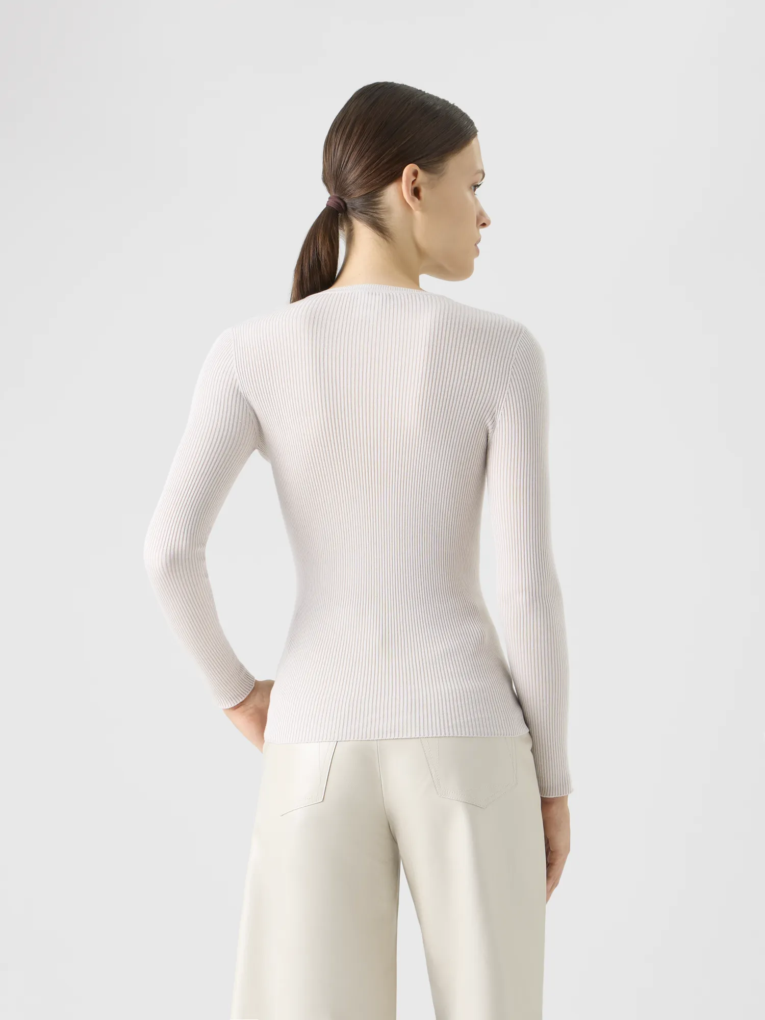 Seamless Silk Cotton Knit Sweater sold by Akris product image thumbnail 4