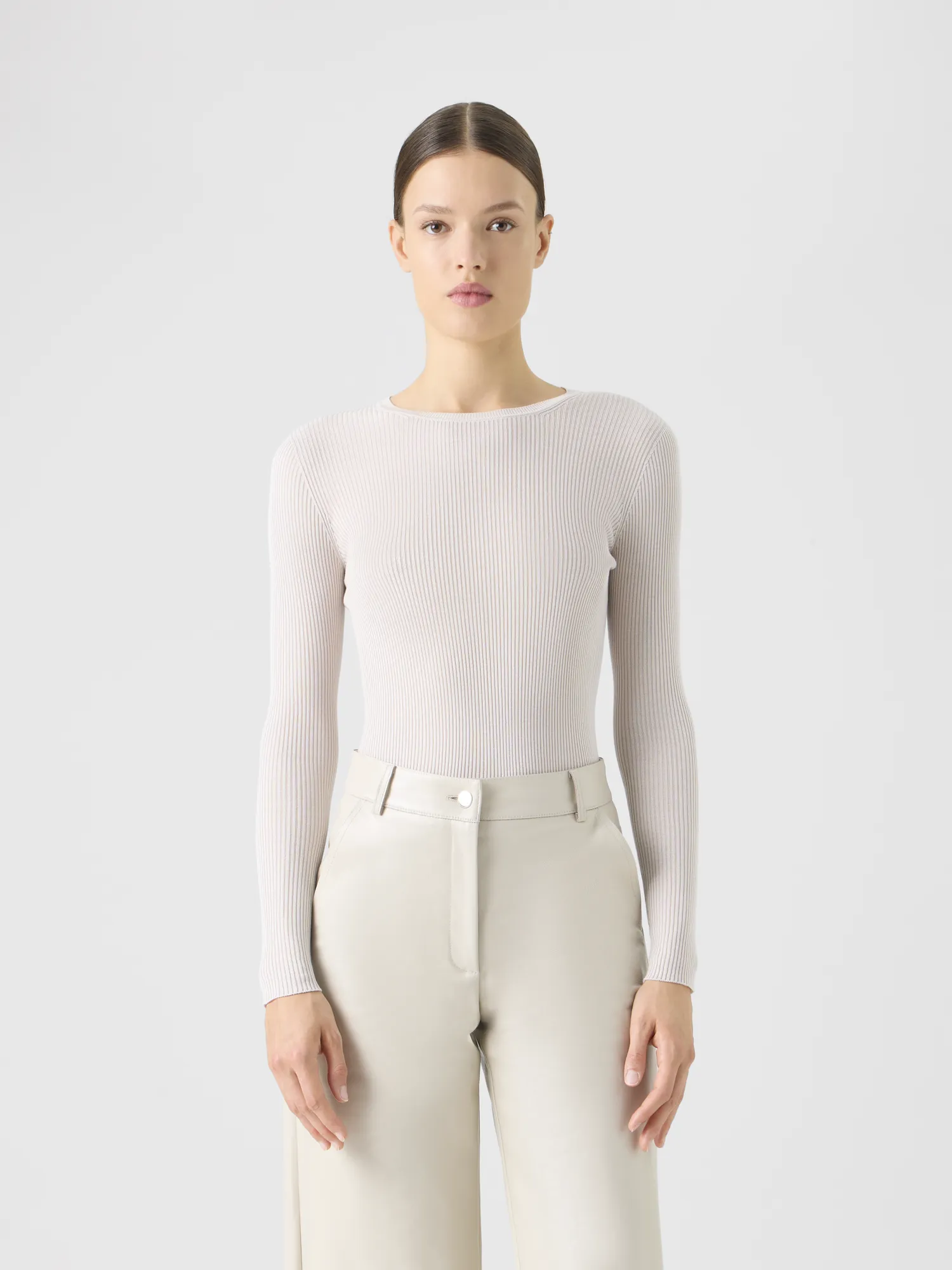 Seamless Silk Cotton Knit Sweater sold by Akris product image thumbnail 2