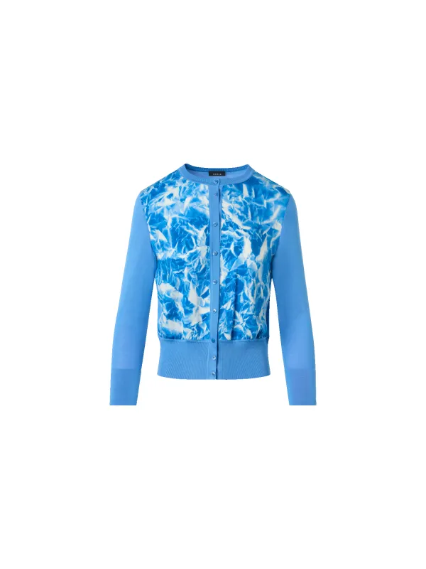Whitecaps Print Silk Cardigan sold by Akris