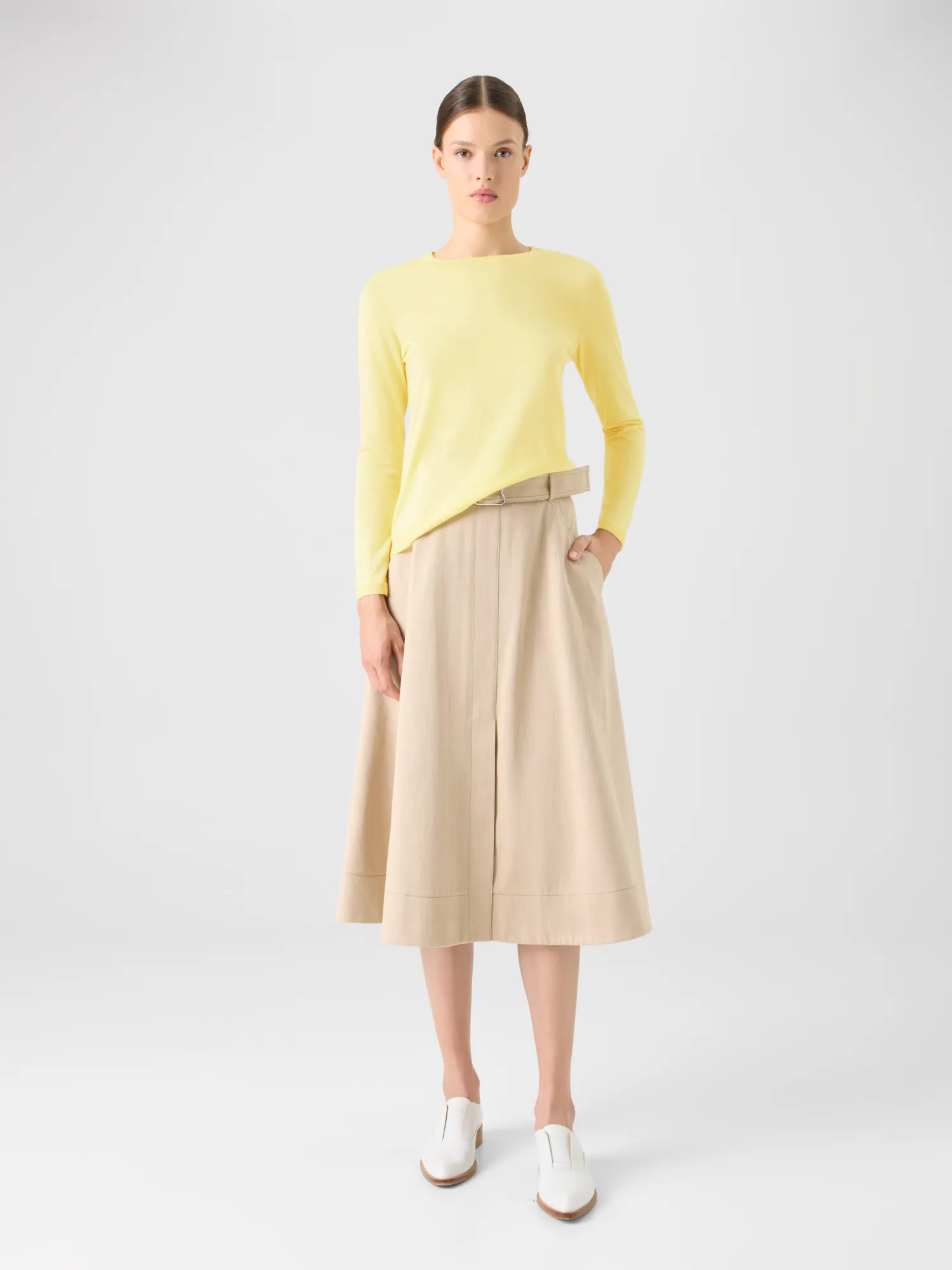 Seamless Crew Neck Sweater in Cashmere Silk sold by Akris product image thumbnail 2