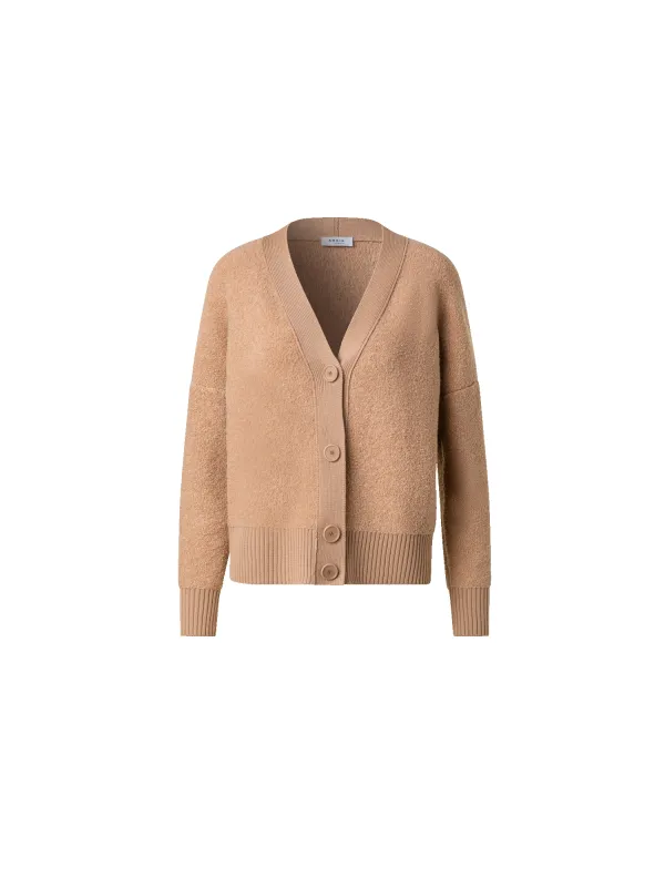 Soft Wool Bouclé Knit Cardigan sold by Akris