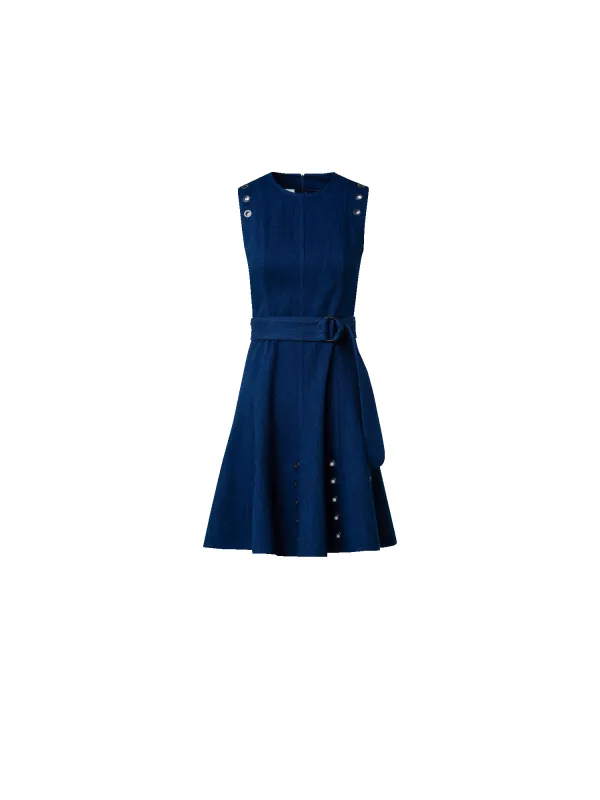 A-Line Denim Stretch Dress with Eyelet Detail sold by Akris