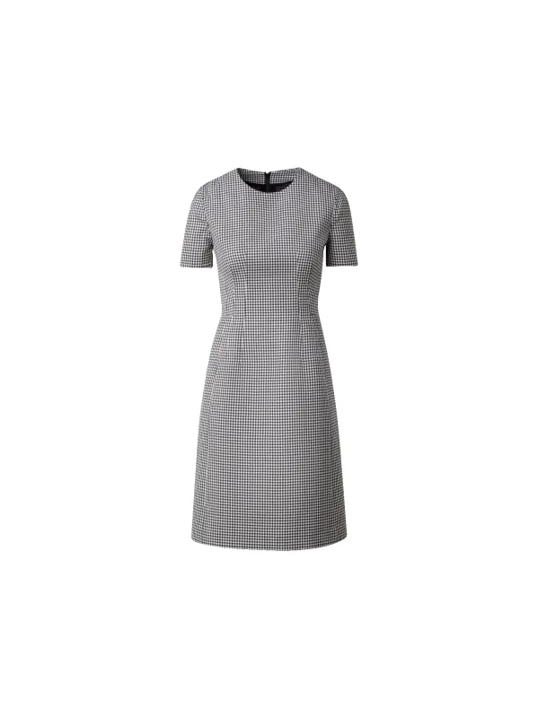 Vichy Pleated Sheath Dress in Wool Double-Face sold by Akris