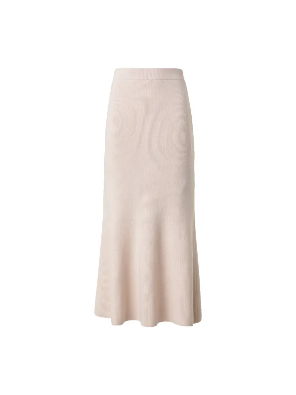 Midi Knit Skirt in Ribbed Cashmere sold by Akris
