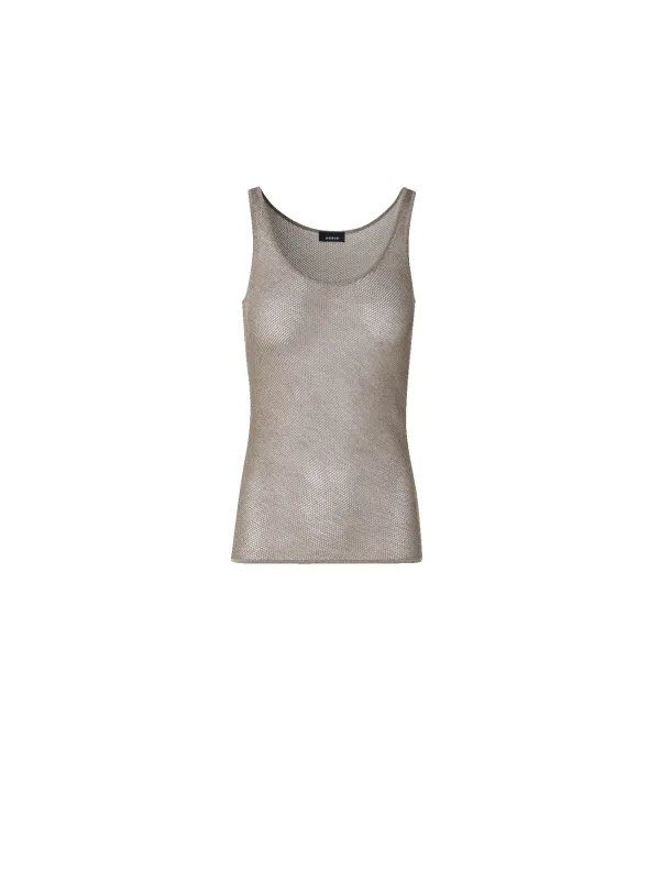 Sheer Silk Mesh Knit Tank made by Akris