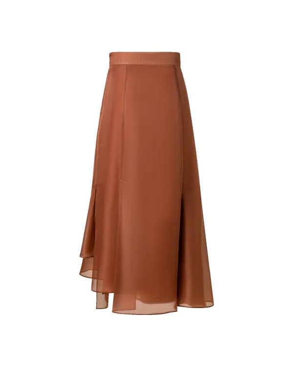 Silk Organza Asymmetrical Pleated Midi Skirt sold by Akris