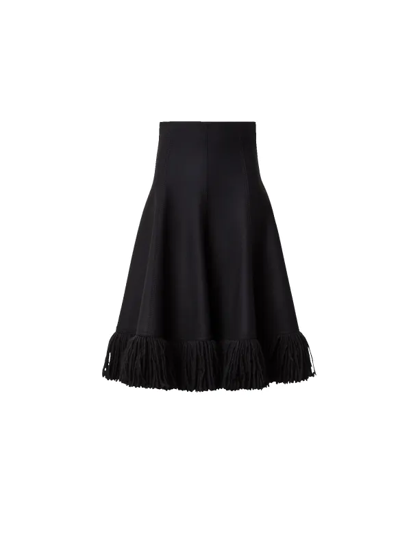 Taglio Vivo Midi Skirt with Fringes sold by Akris
