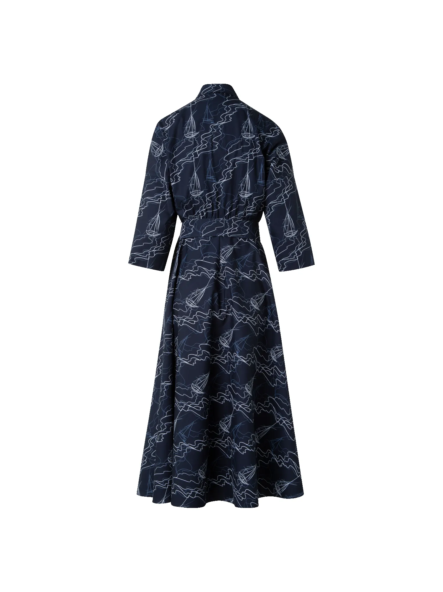 Midi Shirt Dress in Cotton with Sailboat Print sold by Akris product image thumbnail 3