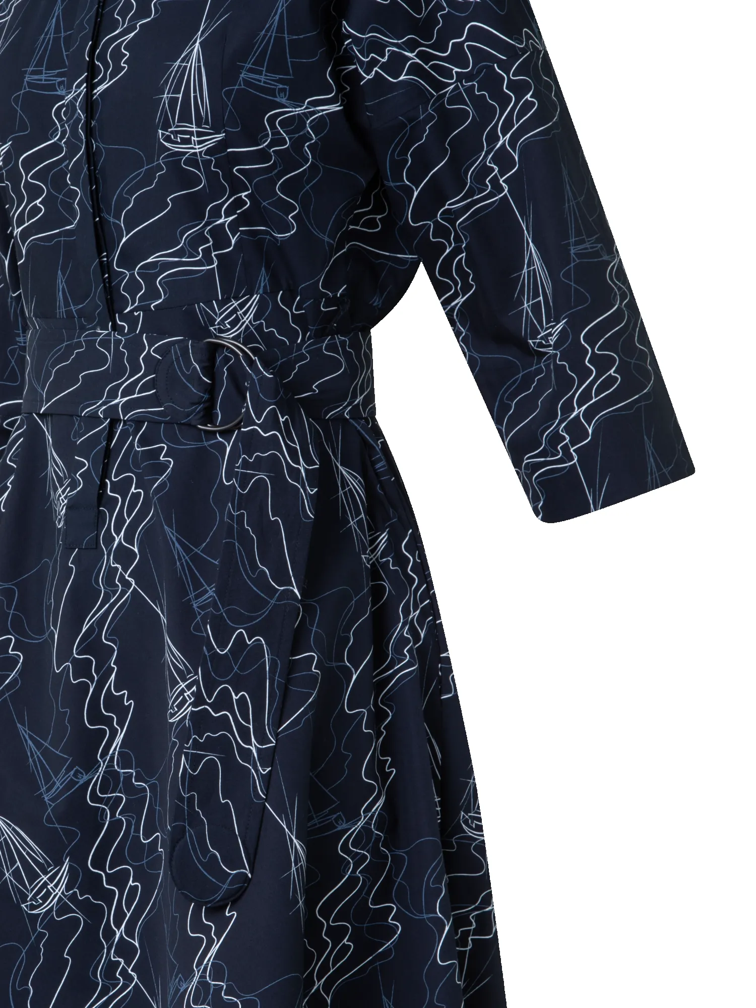 Midi Shirt Dress in Cotton with Sailboat Print sold by Akris product image thumbnail 2