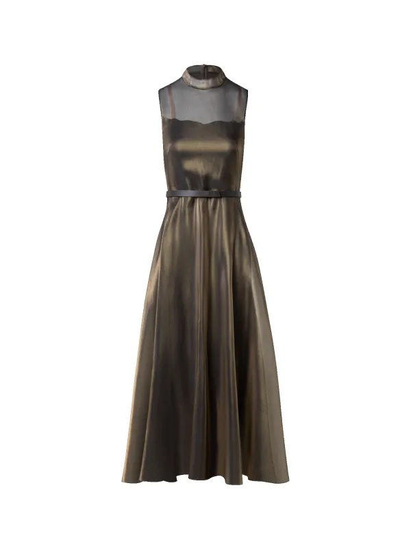Sheer Shimmer Silk Blend Organza Midi Dress sold by Akris