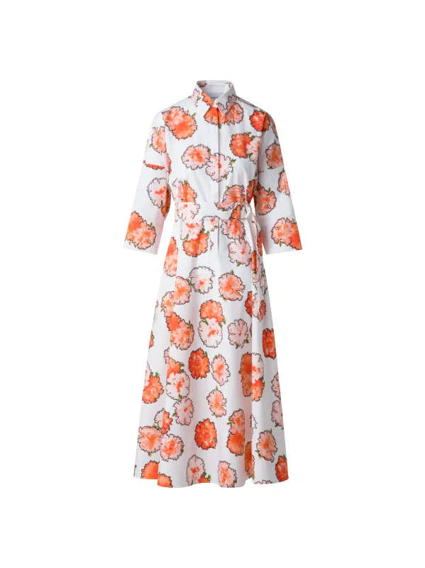 Midi Shirt Dress with Floral Carnation Print sold by Akris