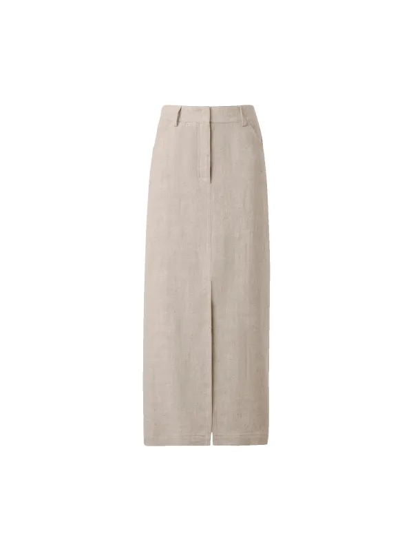 Long Pencil Skirt in Linen sold by Akris