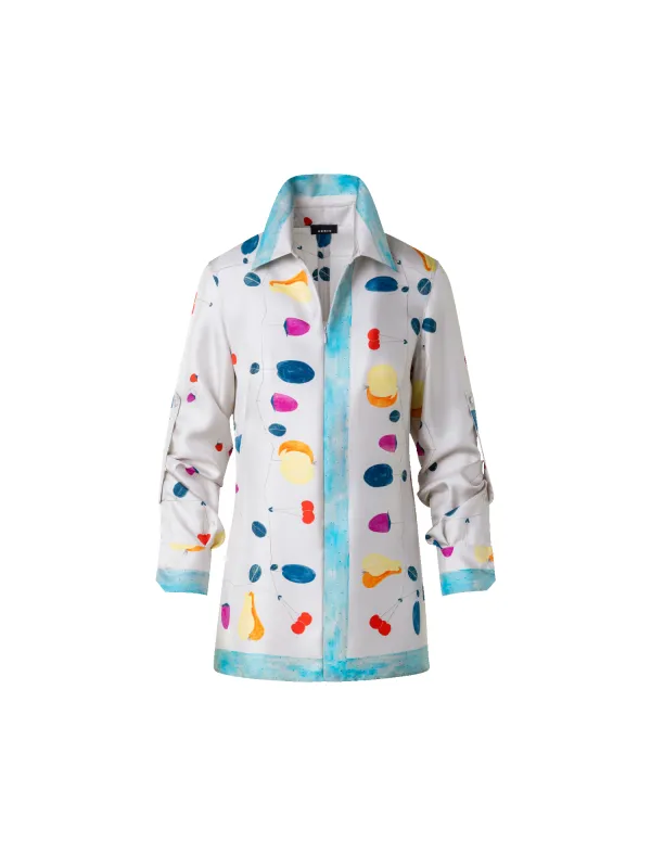 Silk Tunic Blouse with Fruits Print sold by Akris