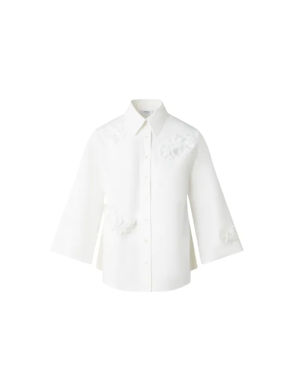 Kimono Blouse with 3D Carnation Detail sold by Akris