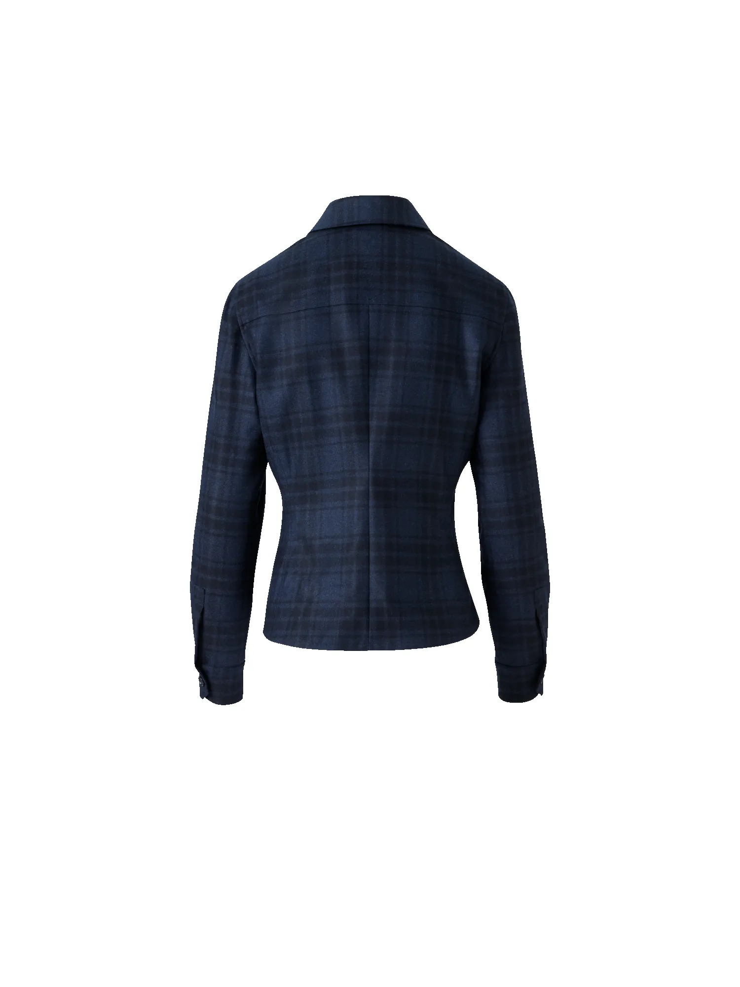 Fitted Wool Flannel Plaid Shirt Blouse sold by Akris product image thumbnail 4
