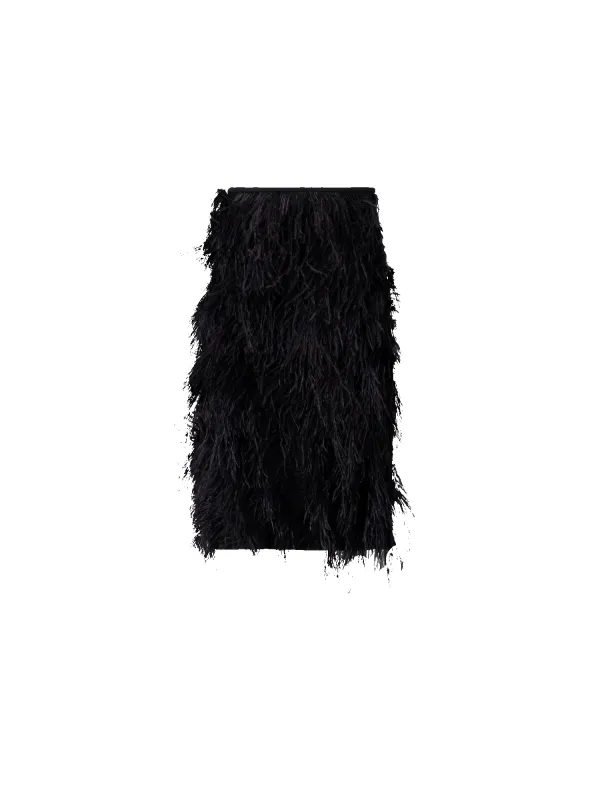 Wool Double-Face Feathered Pencil Skirt made by Akris