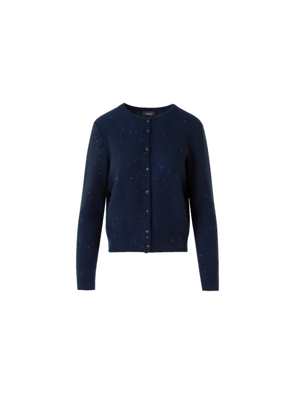 Sequin Wool Cashmere Knit Cardigan sold by Akris