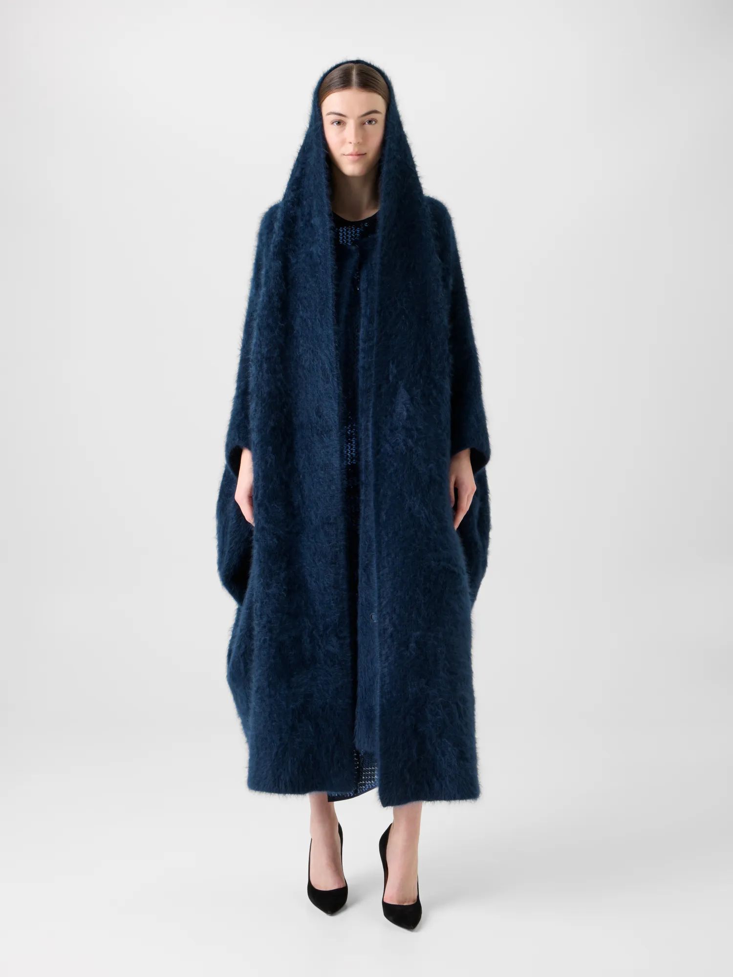 Long Cashmere Cape with Removable Scarf Hood sold by Akris product image thumbnail 2