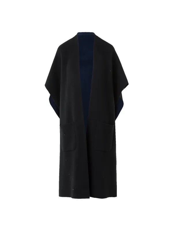 Bi-Color Cashmere Double-Face Knit Cape sold by Akris