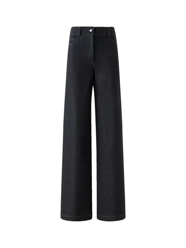 Wide Stretch Cotton Denim Pants sold by Akris