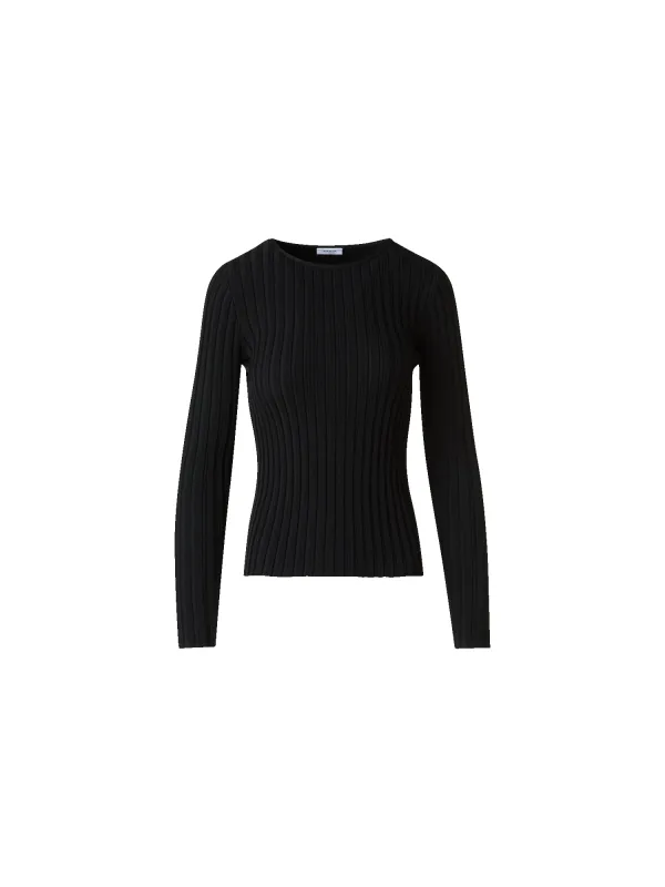 Merino Wool Rib Knit Pullover made by Akris Punto