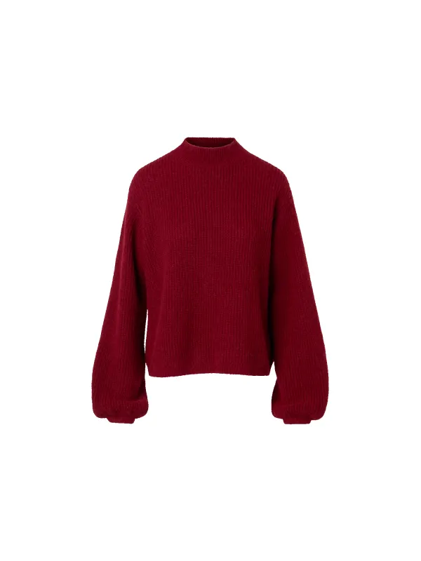 Balloon Sleeve Alpaca Wool Knit Sweater sold by Akris