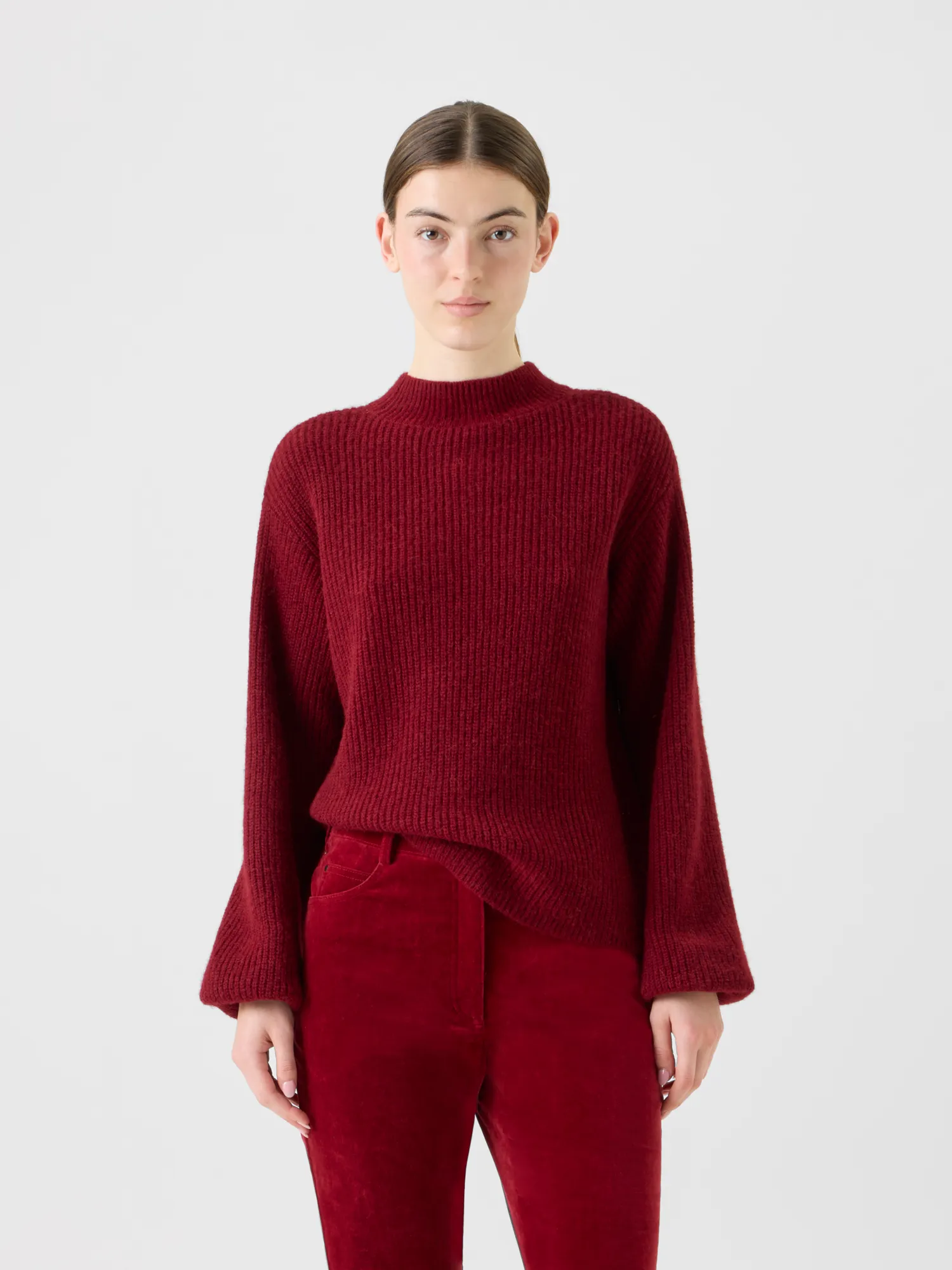 Balloon Sleeve Alpaca Wool Knit Sweater sold by Akris product image thumbnail 2