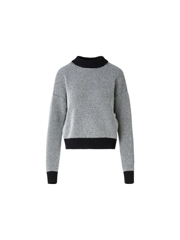 Wool Cashmere 3D Dot Jacquard Knit Sweater made by Akris Punto