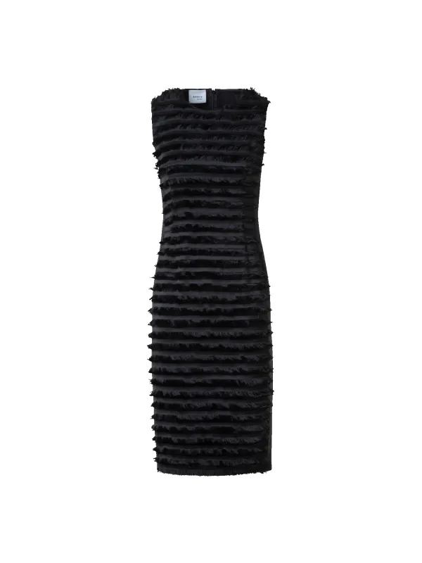Techno Midi Sheath Dress with Fringe Stripes made by Akris Punto
