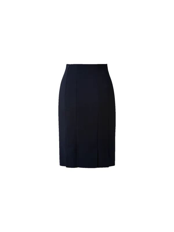 Wool Double-Face Pencil Skirt with Slits sold by Akris