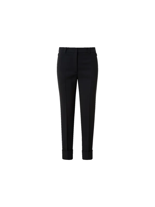 Cropped Tapered Wool Double-Face Pants made by Akris