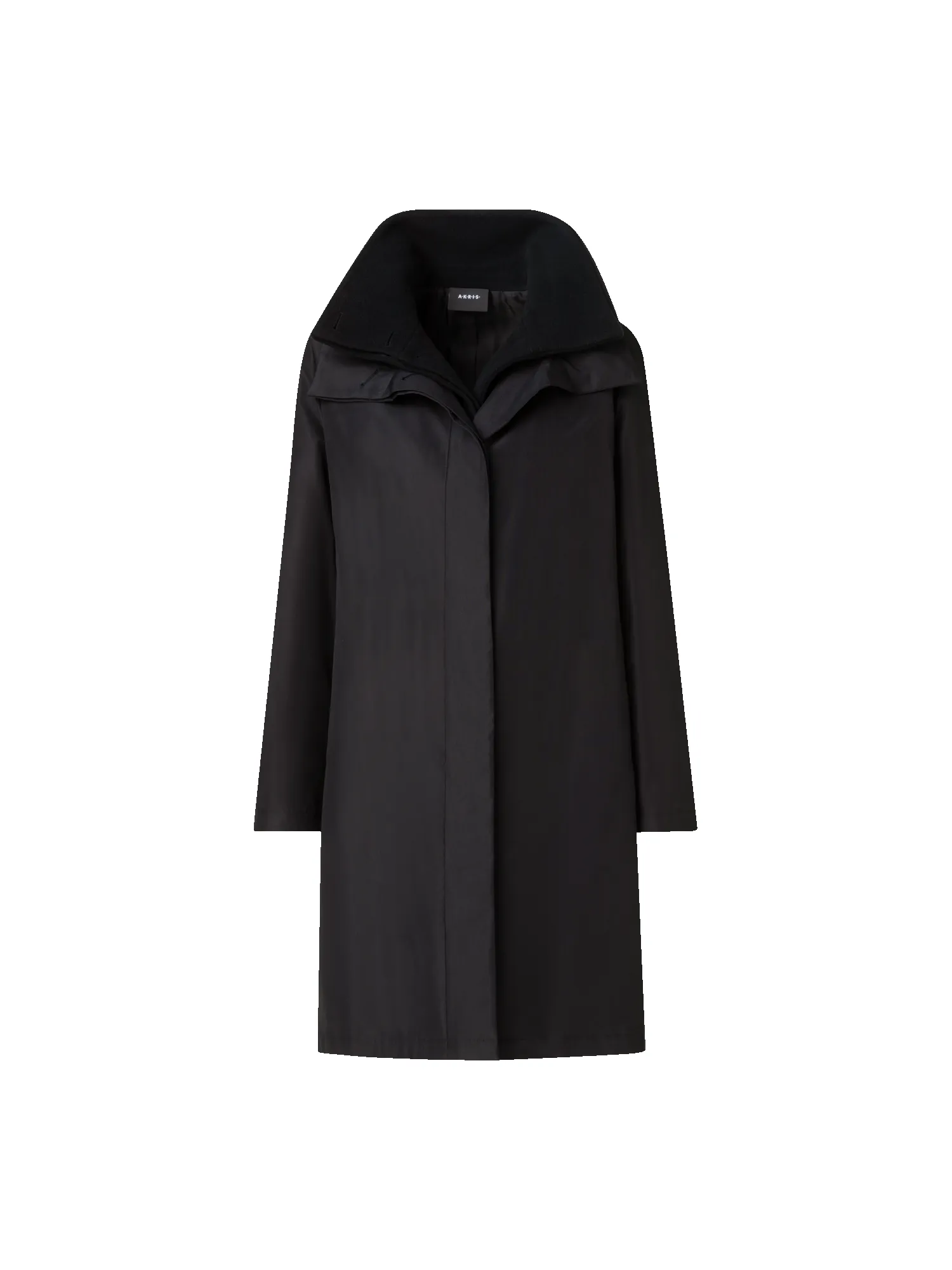 Layered Wool Coat with Removable Silk Layer sold by Akris