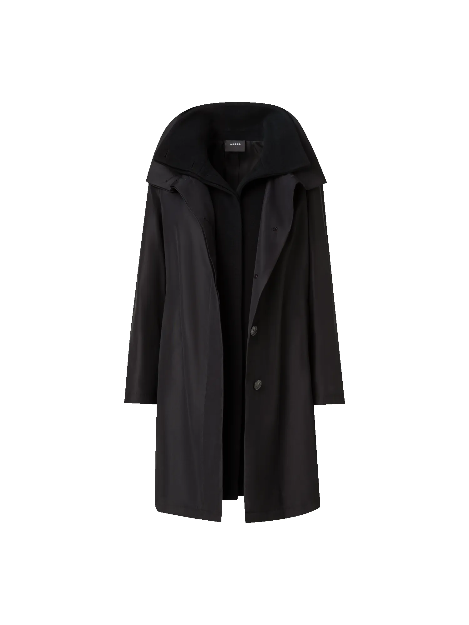 Layered Wool Coat with Removable Silk Layer sold by Akris product image thumbnail 3