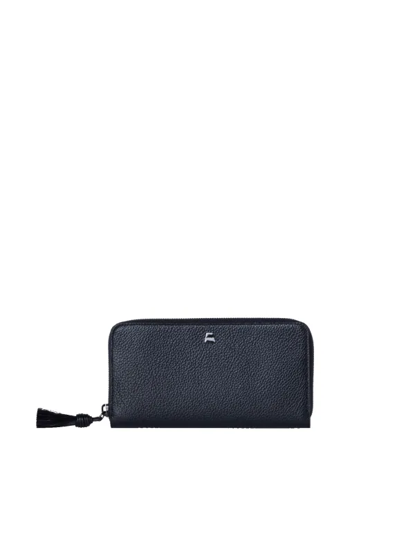 Long Zip Around Wallet in Leather sold by Akris