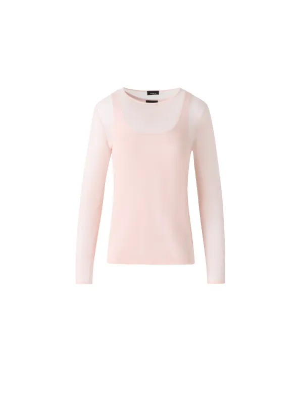 Sheer Silk Sweater with Slip Top made by Akris