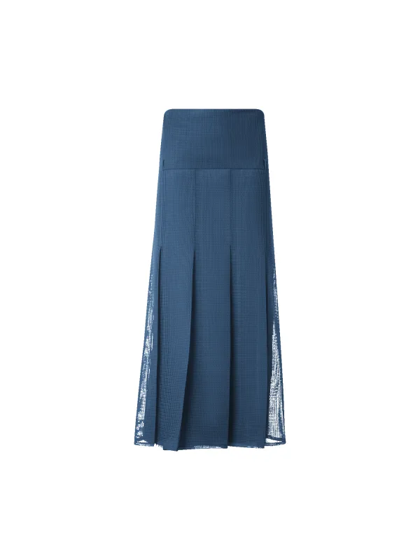 Pleated Midi Skirt in Techno Grid sold by Akris