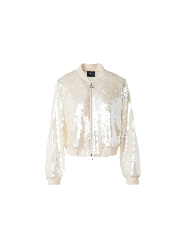 Sequin Bomber Jacket made by Akris