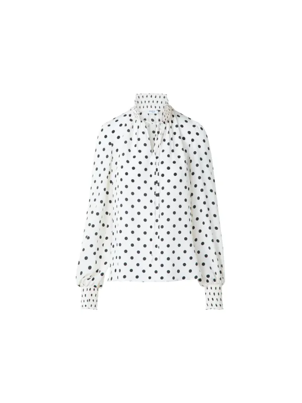 Silk Boho Blouse with Polka Dots sold by Akris
