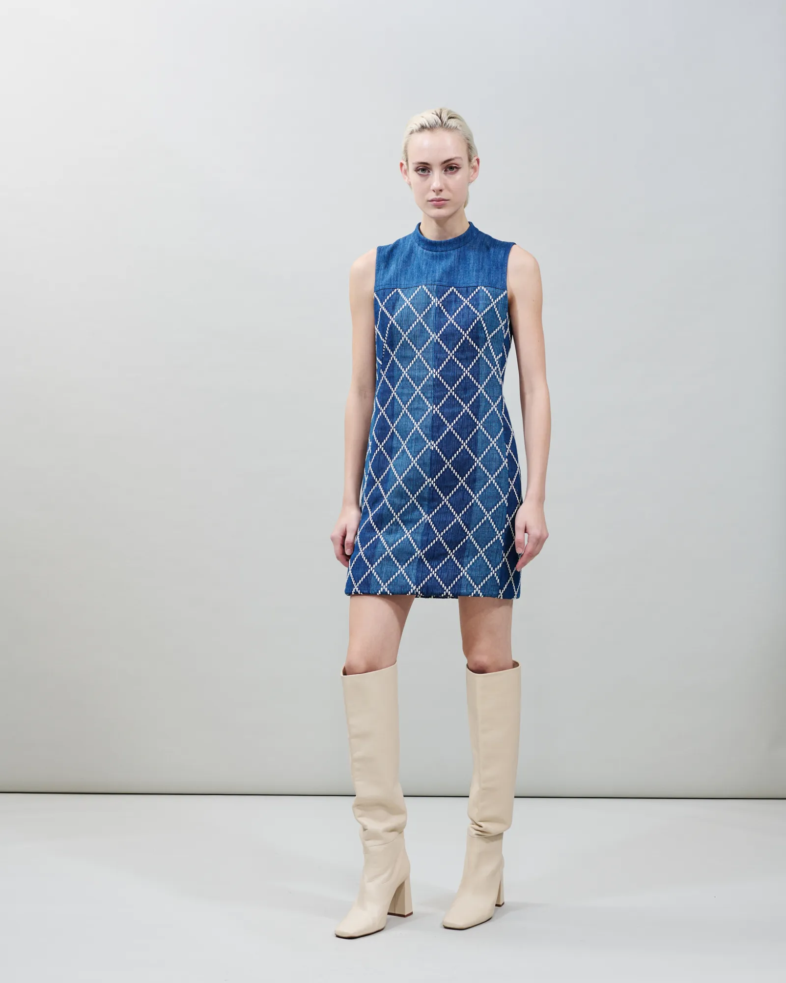 Mini Cotton Sheath Dress with Diamond Jacquard sold by Akris product image thumbnail 2