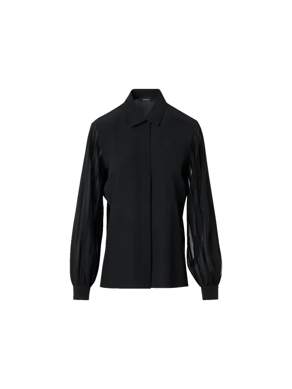 Silk Blouse with Ribbon Sleeves sold by Akris