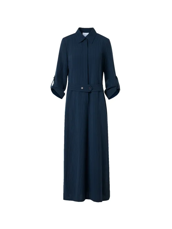 Midi Shirt Dress in Linen Viscose sold by Akris